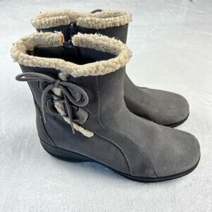 Clark’s women’s gray leather Boots size 6.5 fall winter Zipper